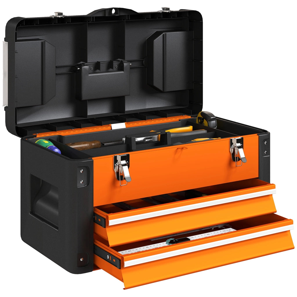 Cassettiera per attrezzi ¨C zephmum ¨C acciaio arancione 49.7x25.3x28.9 cm