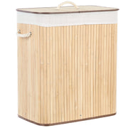Cestino portaoggetti in bambù marrone chiaro con coperchio Cestino per biancheria Accessori pratici lavanderia bucato