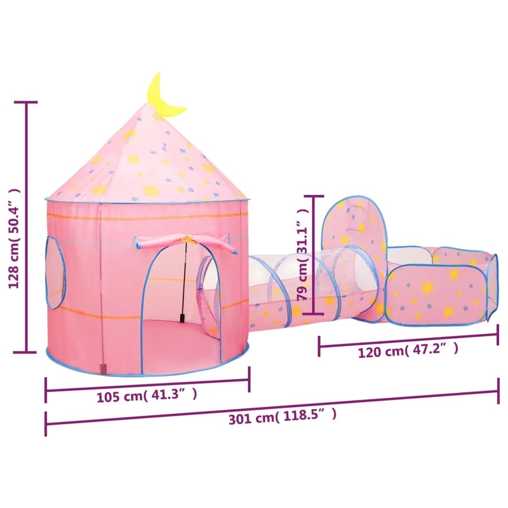 Tenda da gioco per bambini 301 x 120 x 128 cm rosa 02_0005130