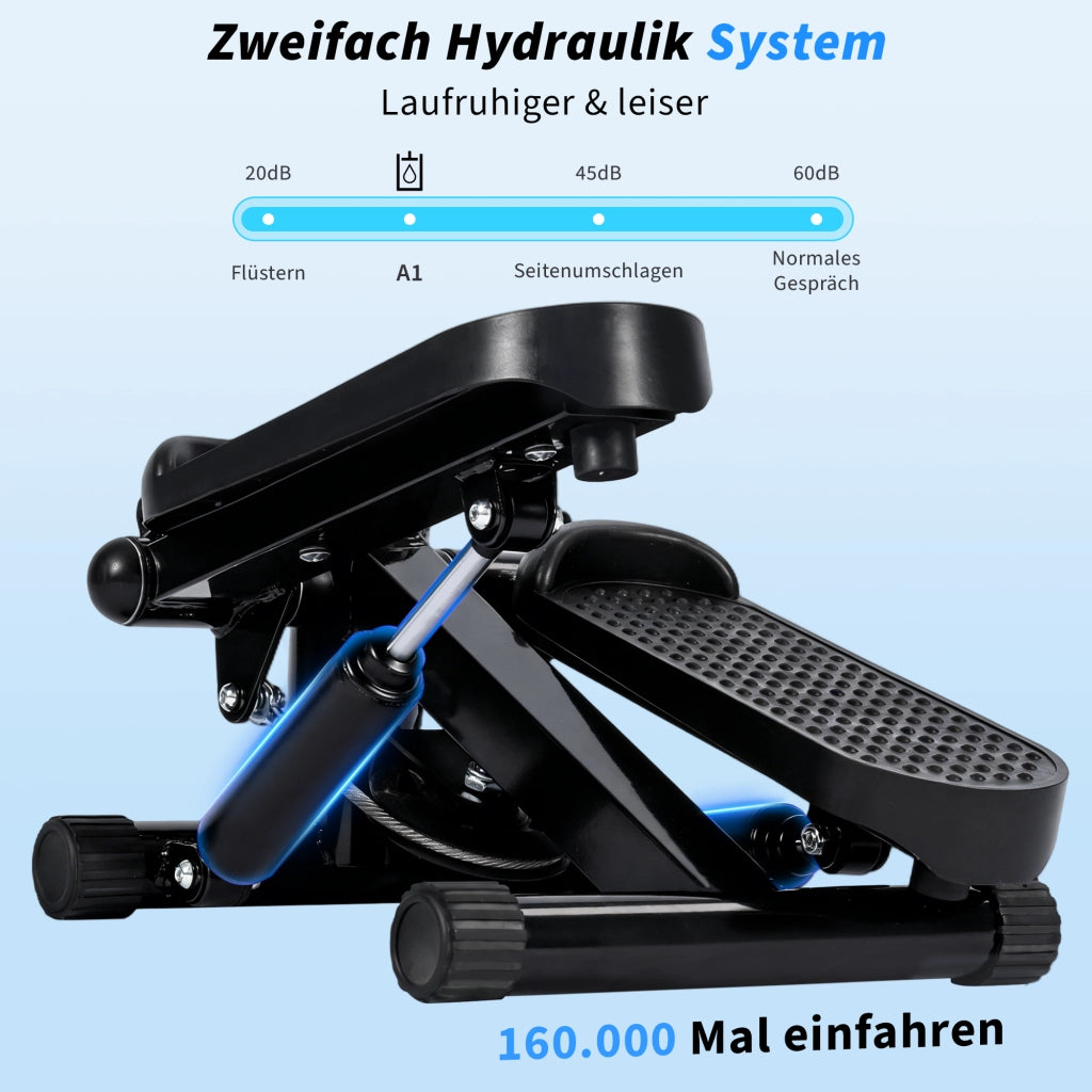 ZMH Mini stepper con fasce di resistenza e schermo LCD resistenza regolabile, ideale per allenamenti a casa e in ufficio