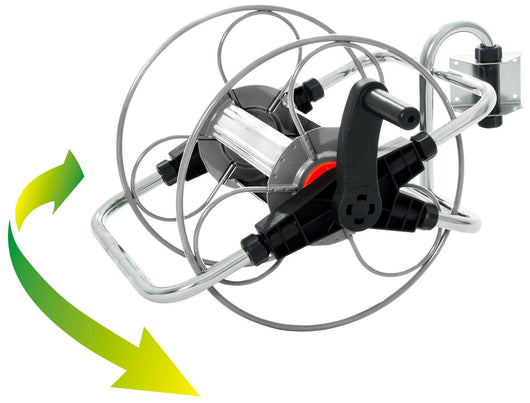 Avvolgitubo Manuale da Muro 50 mt in Acciaio Agrati Grigio