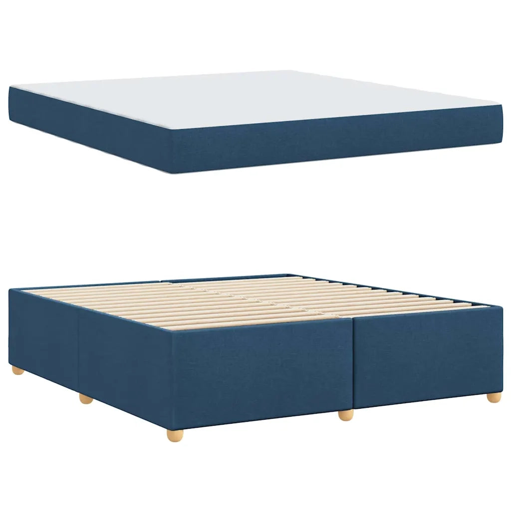 vidaXL Struttura del letto con materasso Blu 180 x 200 cm Tessuto