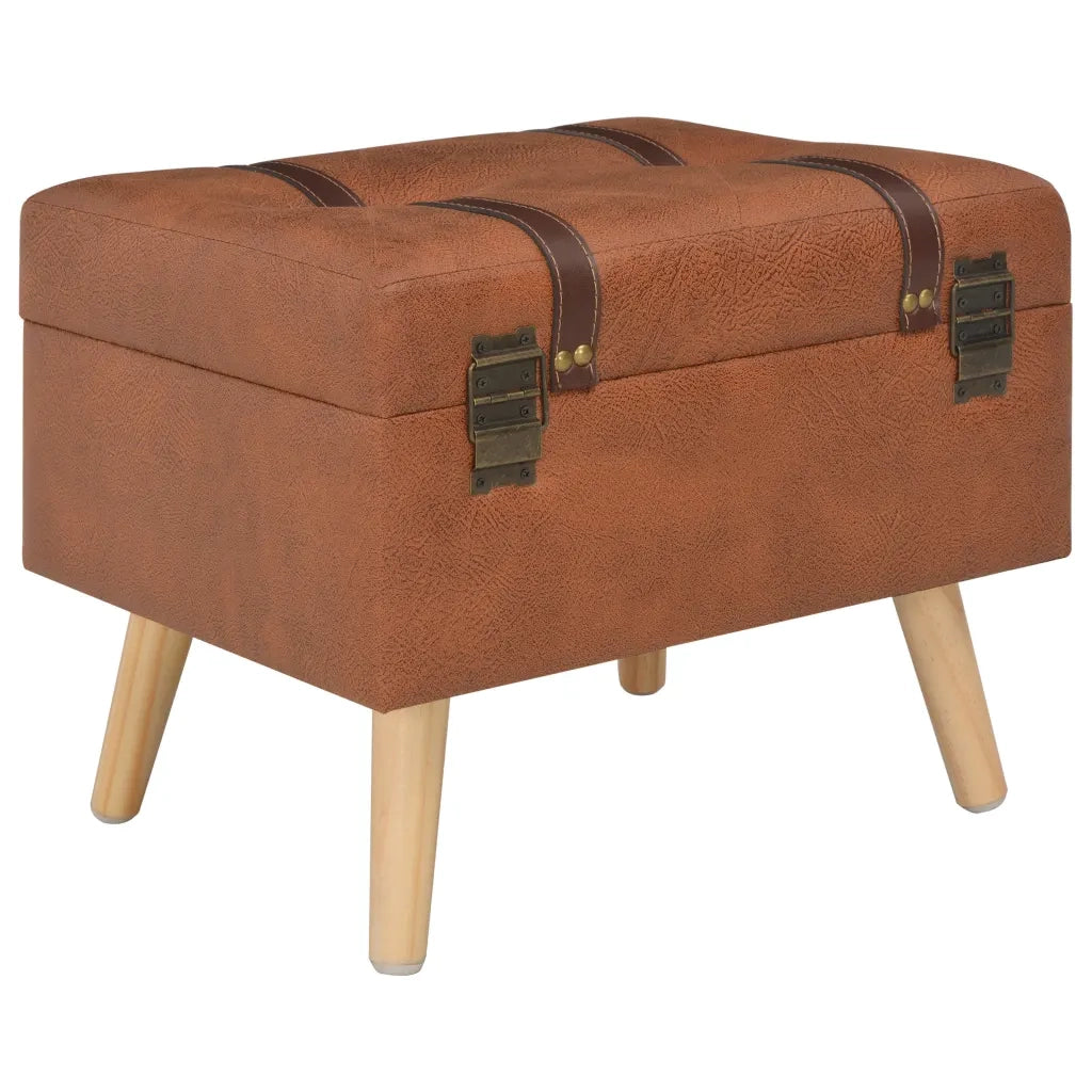 Sgabello con Contenitore 40 cm in Similpelle Tanno cod mxl 50350