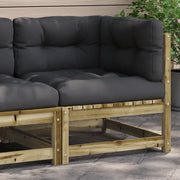 Divano Angolare da Giardino con Cuscini-Sofa da Giardino-Divanetto da esterno Legno Impregnato Pino 996018