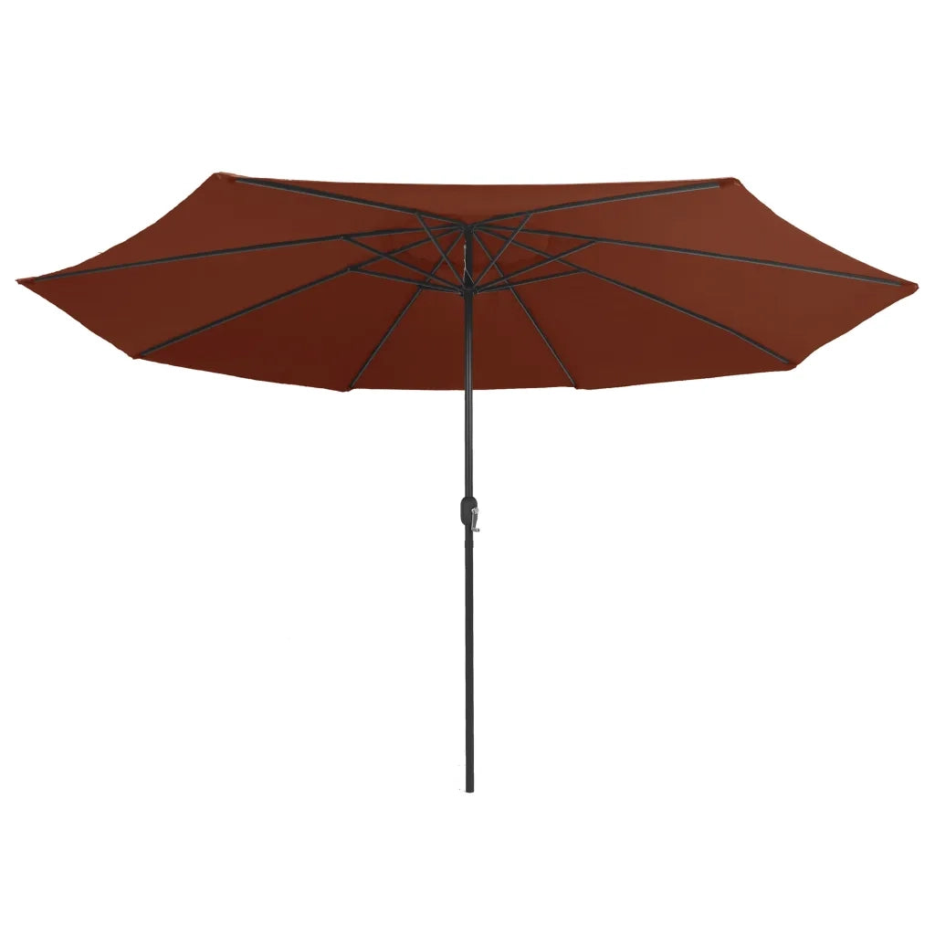 Ombrellone da Giardino-Ombrello da Balcone con Palo in Metallo 390 cm Terracotta