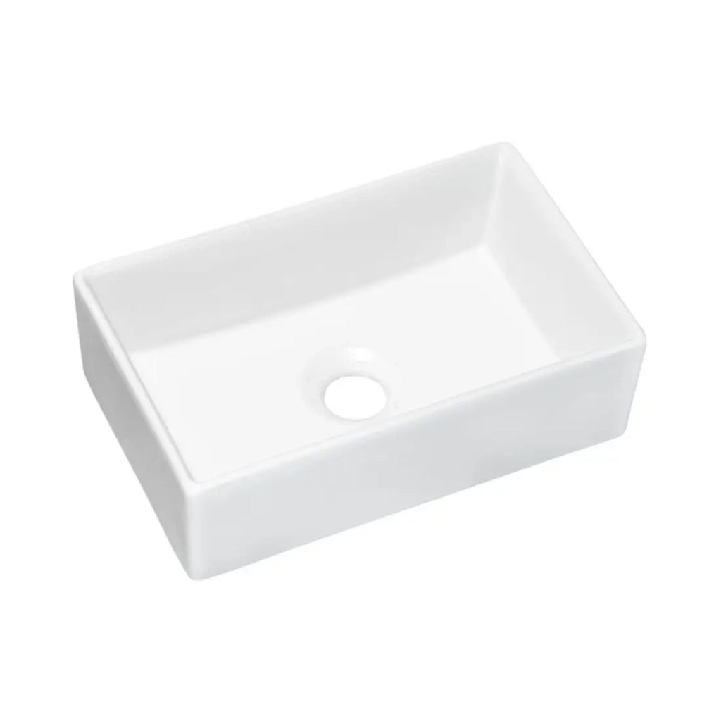 Set VANO effetto quercia e nero 50cm: mobile sottolavabo con cassetti + piano per lavabo + lavabi rettangolari da appoggio