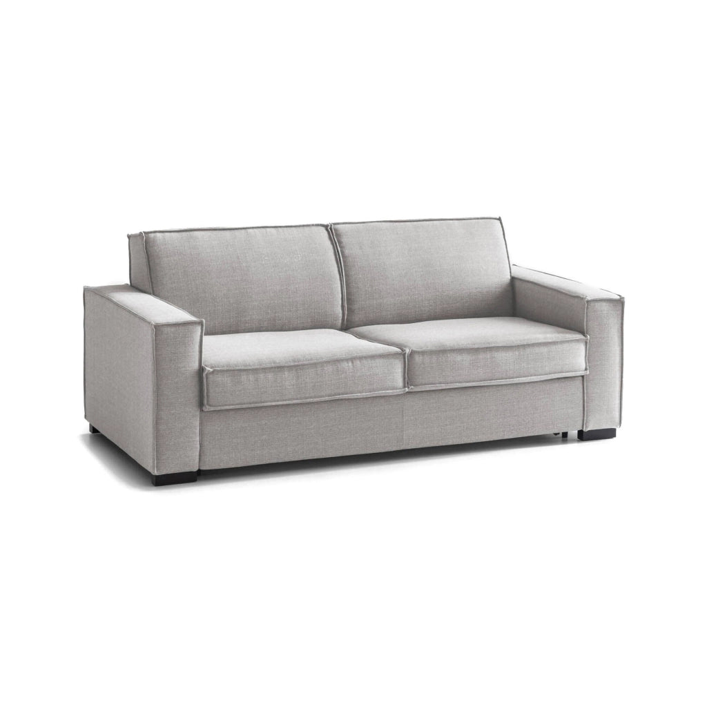 Divano Letto Asteroide, Divano a 3 posti, Made in Italy, SofÒ  Soggiorno con apertura girevole, in tessuto imbottito, con Braccioli standard, cm 220x95h90, Grigio