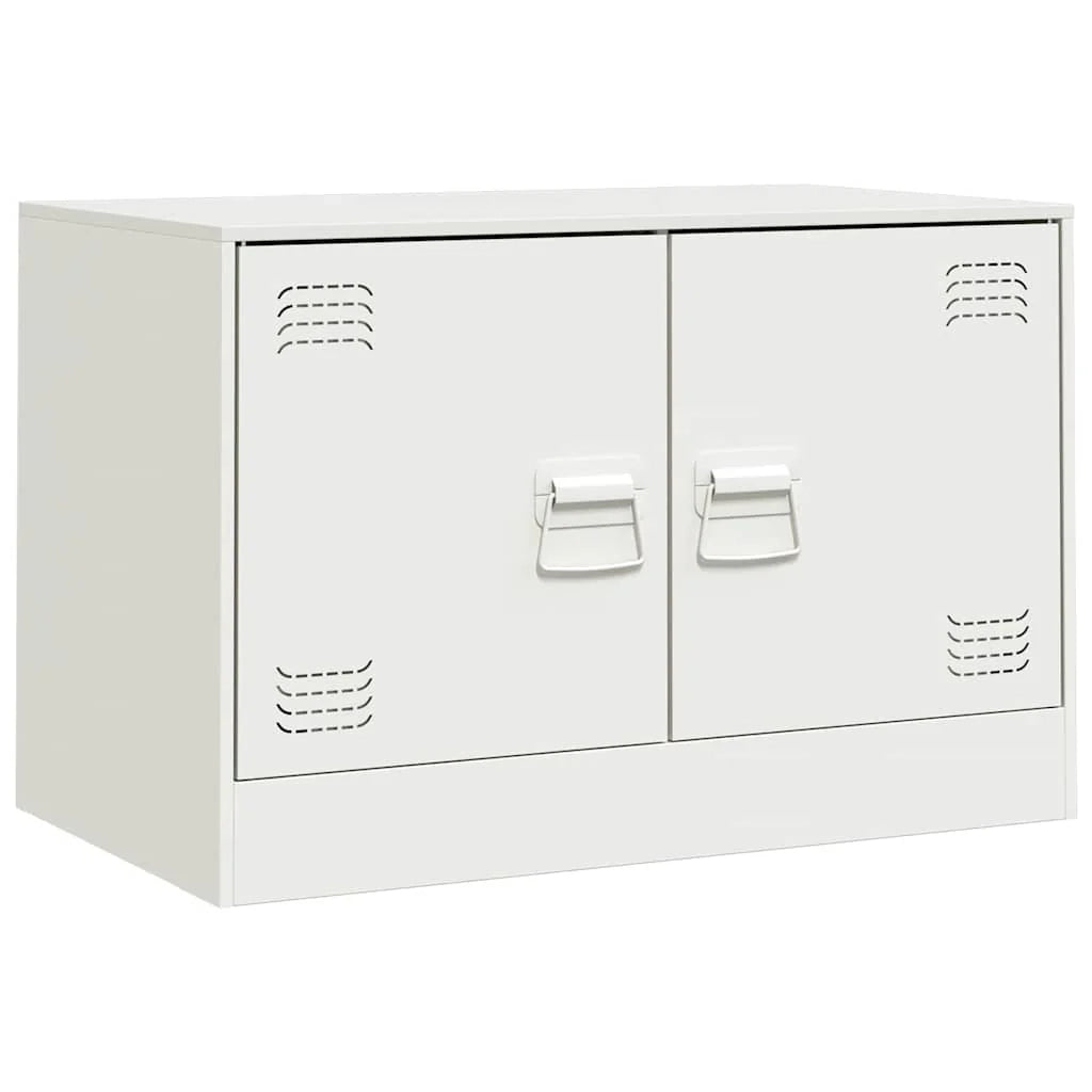 Mobile TV multimediale scaffale TV credenza mobile TV sala da pranzo soggiorno camera da letto 2 pezzi 67 x 39 x 44 cm acciaio bianco 02_0028539