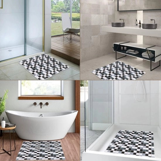 Mat anti-slip con comfort morbido: luffa PVC anti-muffa con fori di drenaggio per la doccia