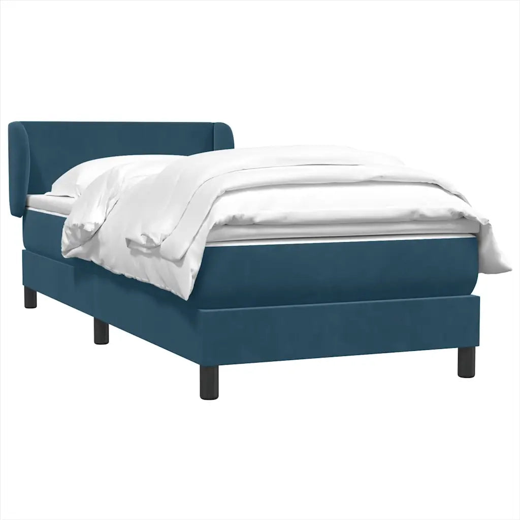 Giroletto a Molle con Materasso Blu Scuro 80x210 cm Velluto 3317341
