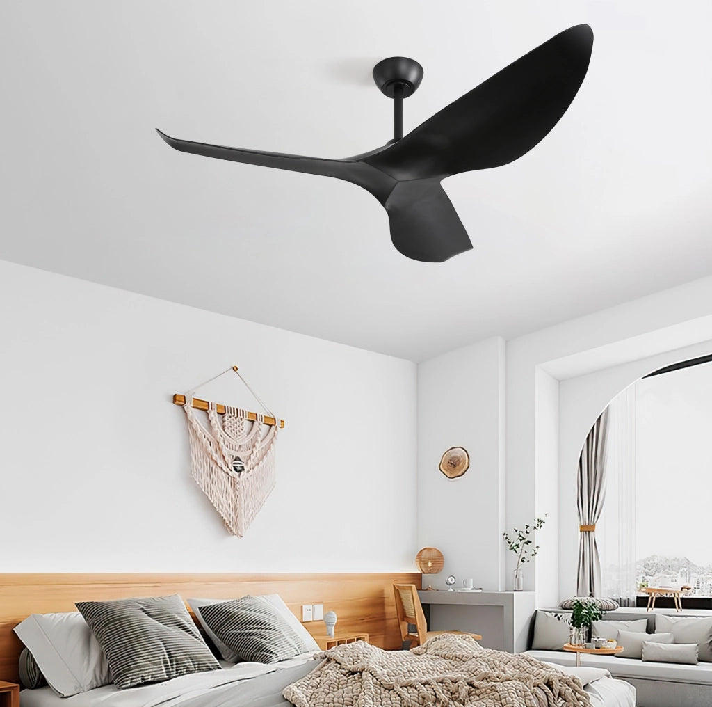 VENTILATORE DA SOFFITTO 132 cm Reversibile 6 Velocità ABS Nero