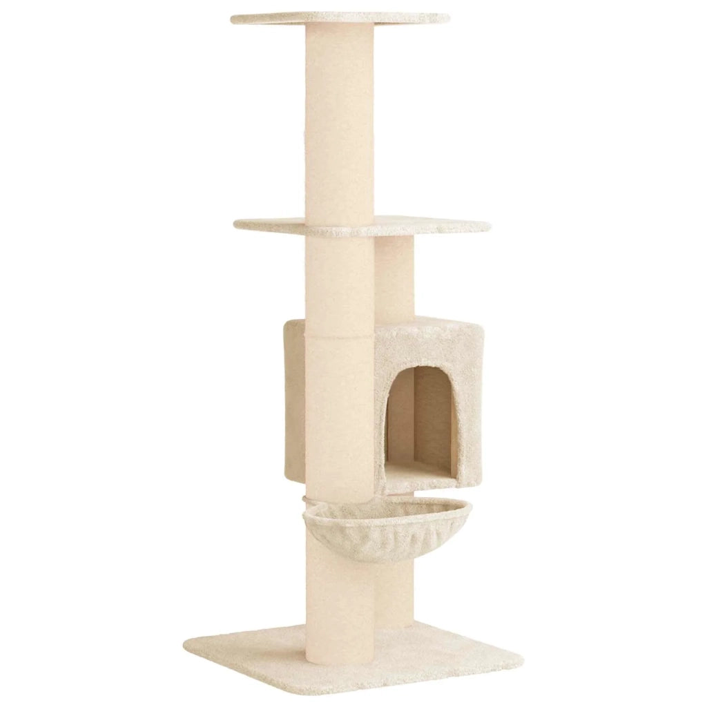 Albero per gatti con pali per graffiare in sisal Crema 137 cm 42033054