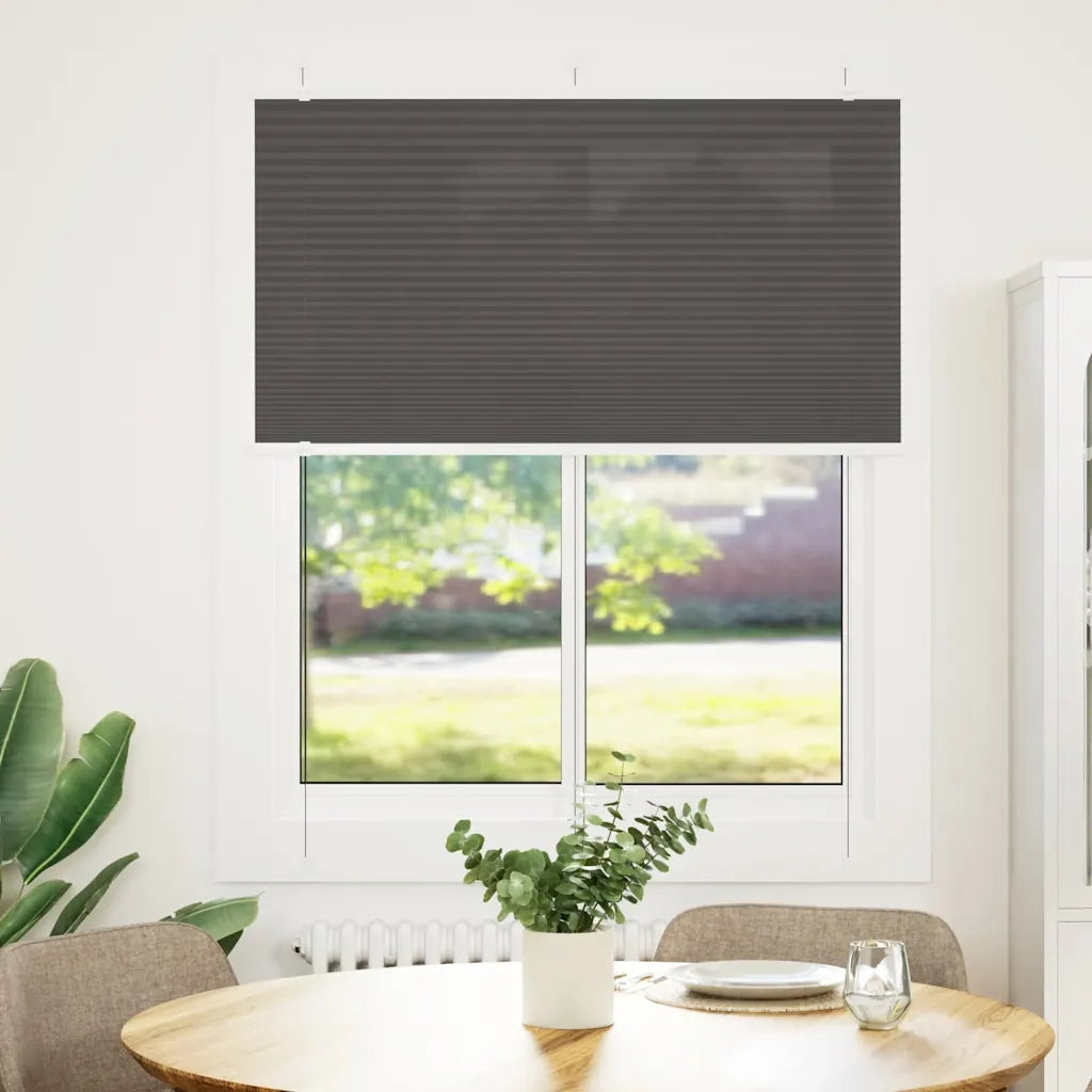 vidaXL Tenda Plissettata Nera 110x100 cm Larghezza Tessuto 109,4 cm