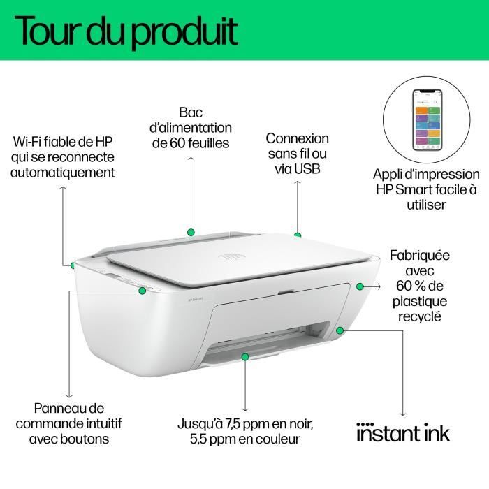 Stampante All-in-One a getto d'inchiostro a colori HP DeskJet 2810e - 3 mesi di inchiostro istantaneo inclusi con HP+