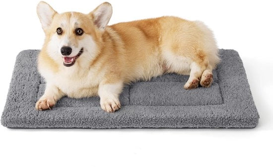 Matassa per Cani di Medie Dimensioni - 74x46 cm, Cuscino per Cani di Medie Dimensioni con Schiuma di Alta Densità, Placca Sherpa in Plush, Lavabile, Grigio