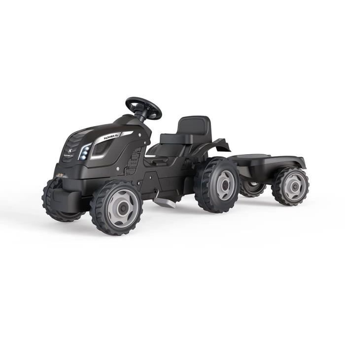 Smoby Farmer XL Pedal Tractor + Trailer - Nero