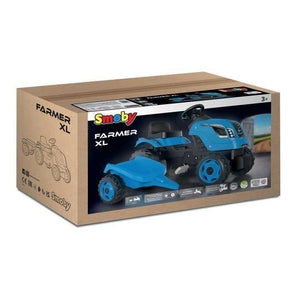 Smoby Farmer XL Pedal Tractor + Trailer - Blu