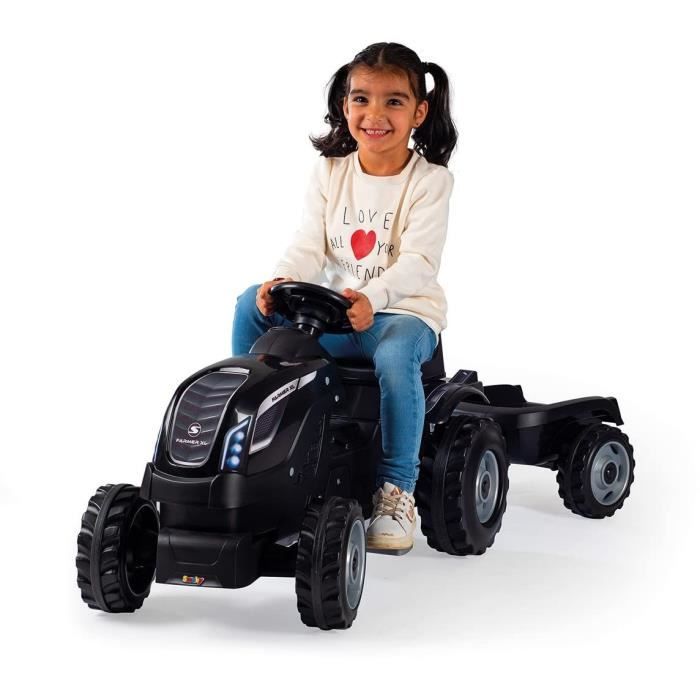 Smoby Farmer XL Pedal Tractor + Trailer - Nero