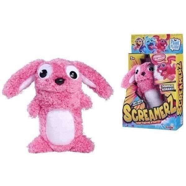 Smoby - Screamerz - Divertente peluche interattivo - Coniglio - 27 cm - Rumori quando lo si scuote o si preme il pulsante