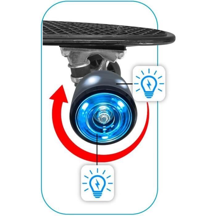 Skateboard 22 x 6 - STAMP - SKIDS CONTROL - Ruote luminose