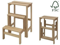 SGABELLI SCALETTA A RIBALTA ALBERIAMO DUPLO H57 - APERTA L37xP43xH57 CM