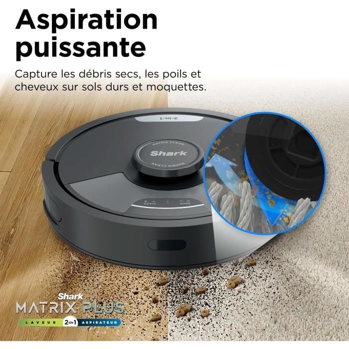 Shark Matrix Plus RV2620WAEU - Robot aspirapolvere e lavapavimenti 2 in 1 autosvuotante - Pulisce angoli e spigoli - Copertura ottimale