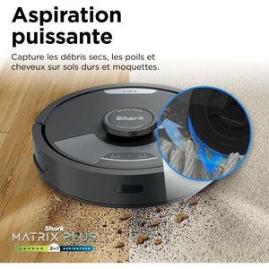 Shark Matrix Plus RV2620WAEU - Robot aspirapolvere e lavapavimenti 2 in 1 autosvuotante - Pulisce angoli e spigoli - Copertura ottimale