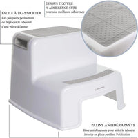 Sgabello - DREAMBABY - 2 Up - Antiscivolo e strutturato - Fino a 80 kg per bambini e adulti - Grigio e Nero