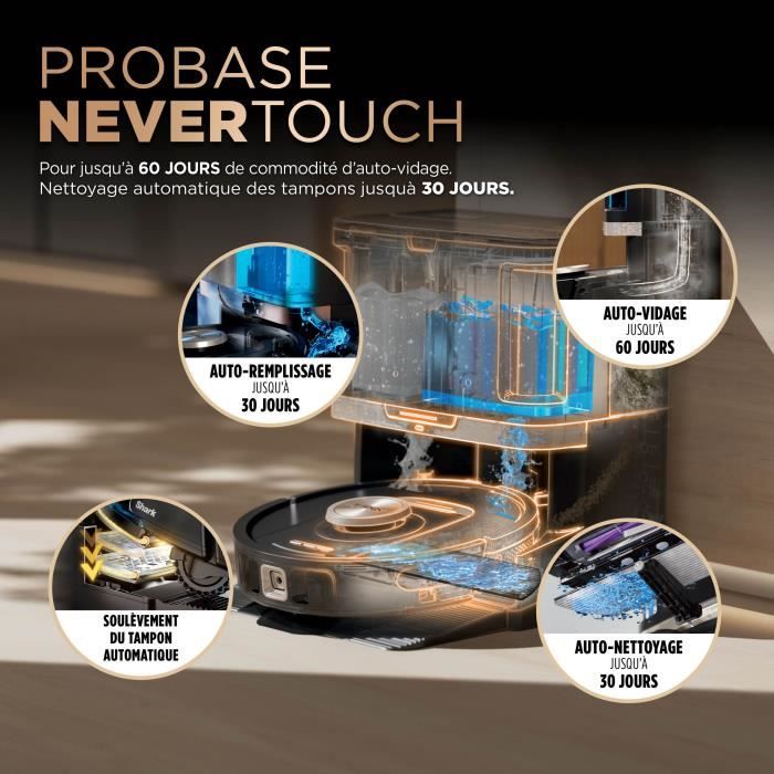 Shark RV2800ZEEU PowerDetect NeverTouch Pro 2-in-1 Robot Aspirapolvere e Lavapavimenti - Auto-Svuotamento - Auto-Riempimento - Auto-Pulizia