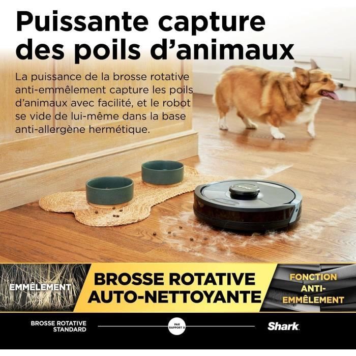 Shark Matrix Plus RV2620WAEU - Robot aspirapolvere e lavapavimenti 2 in 1 autosvuotante - Pulisce angoli e spigoli - Copertura ottimale