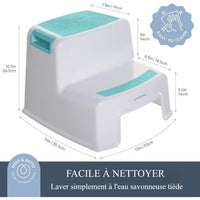 Sgabello - DREAMBABY - 2 UP - Antiscivolo e strutturato - Fino a 80 kg per bambini e adulti - Acqua