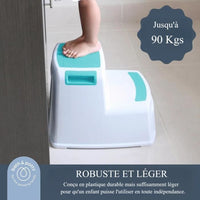 Sgabello - DREAMBABY - 2 UP - Antiscivolo e strutturato - Fino a 80 kg per bambini e adulti - Acqua
