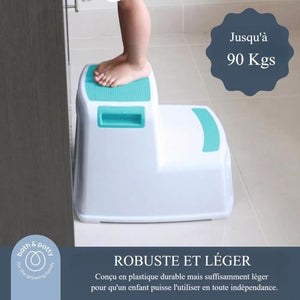 Sgabello - DREAMBABY - 2 UP - Antiscivolo e strutturato - Fino a 80 kg per bambini e adulti - Acqua