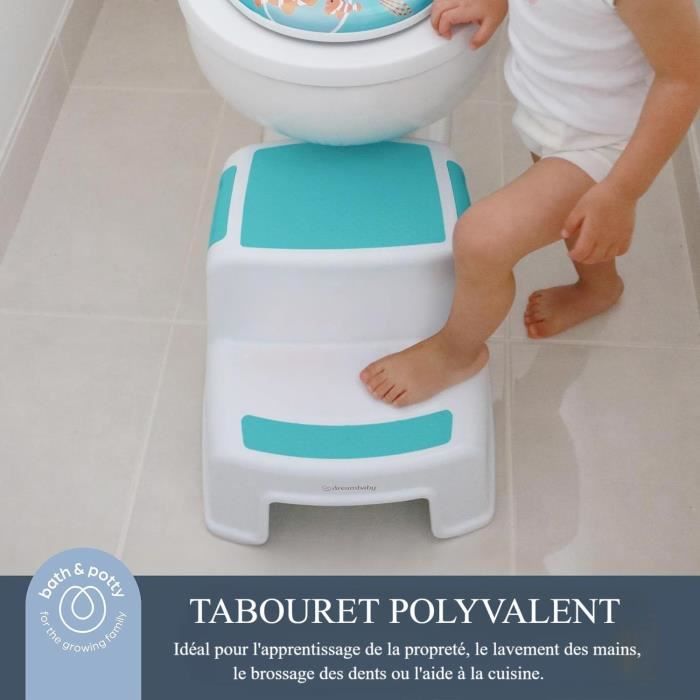 Sgabello - DREAMBABY - 2 UP - Antiscivolo e strutturato - Fino a 80 kg per bambini e adulti - Acqua