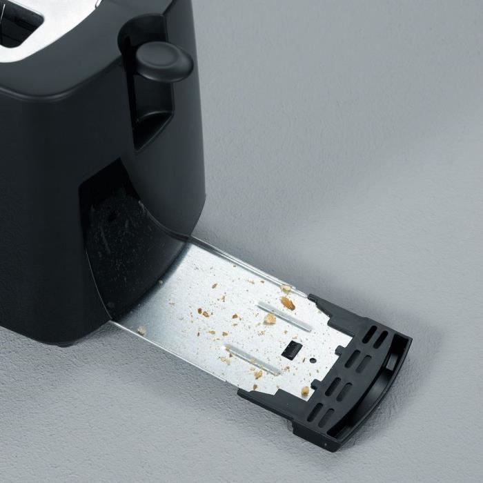 Severin AT2287 Grille-Pain 700 W, fino a 2 fette, grado di doratura regolabile, supporto per pasticcini, espulsione automatica, nero