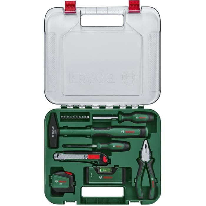 Set di utensili manuali ''Universal'' Bosch da 17 pezzi (kit di utensili di riparazione versatili per uso domestico)