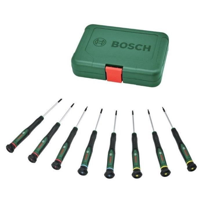 Set di cacciaviti Bosch da 8 pezzi (per fai da te/modellismo/artigianato, punte precise e magnetiche PH/TX/HEX/Slotted)