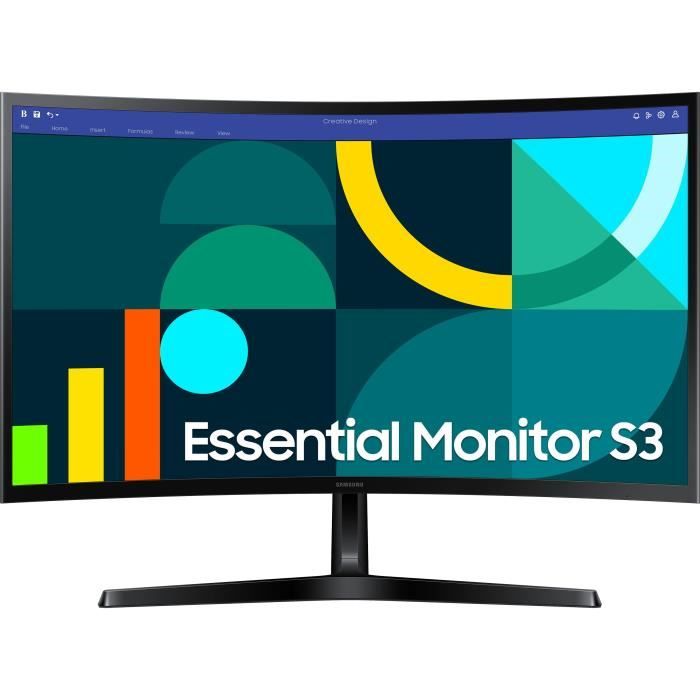 Schermo PC - SAMSUNG - S24D366GAU - 24 FHD 1800R - Pannello VA - 100Hz - 4ms - 1 HDMI - Inclinabile - Nero