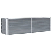 Fioriere | Cassetta per fiori | Letto Rialzato Giardino in Acciaio Zincato 160x40x45 cm Grigio
