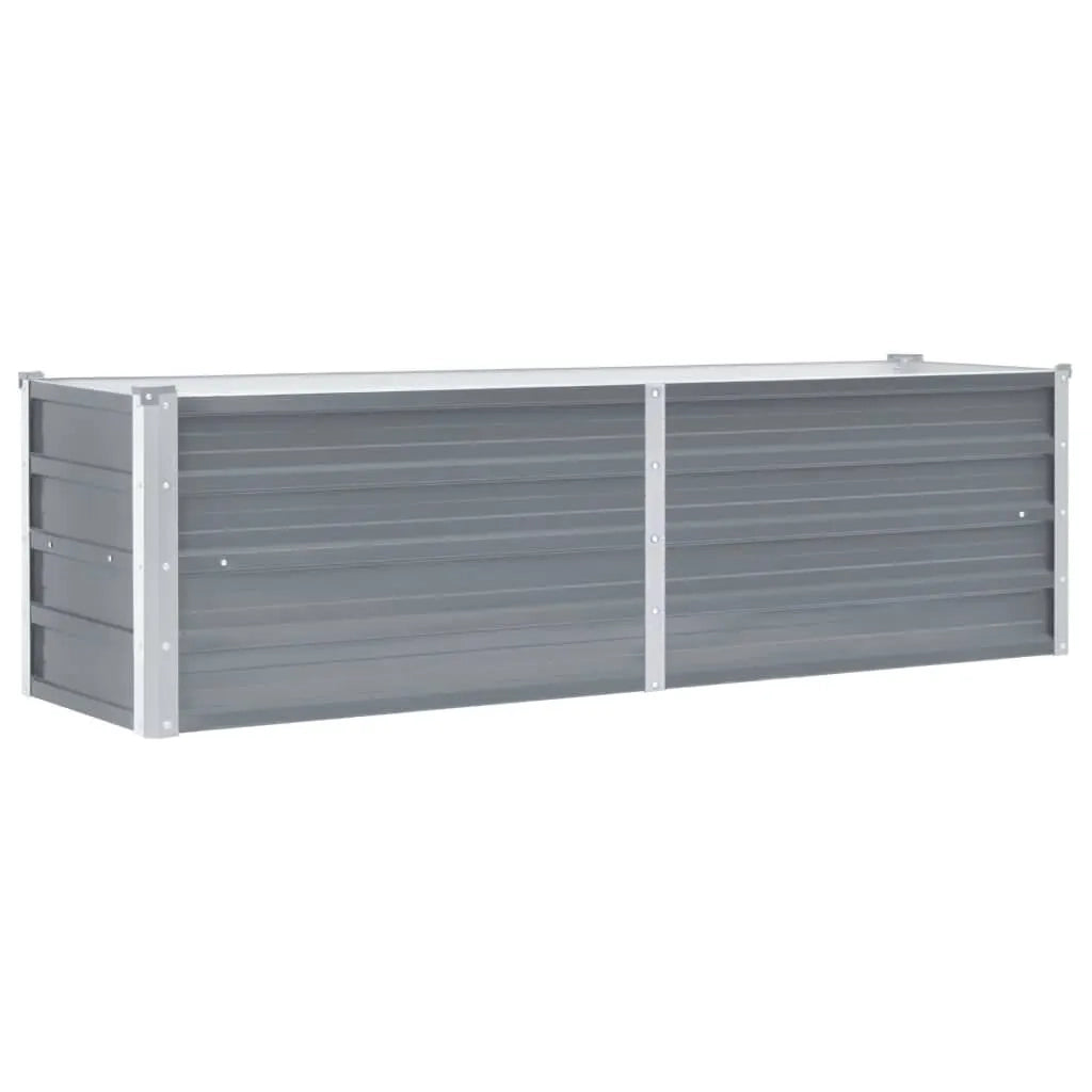 Fioriere | Cassetta per fiori | Letto Rialzato Giardino in Acciaio Zincato 160x40x45 cm Grigio