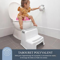 Scaletta - DREAMBABY - 2 Up - Antiscivolo e strutturato - Fino a 80 kg per bambini e adulti - Grigio
