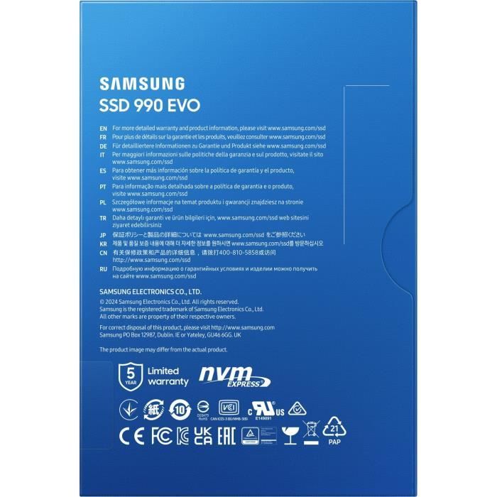 SAMSUNG - 990 EVO - SSD interno - 2 TB - PCIe 4.0 x4
