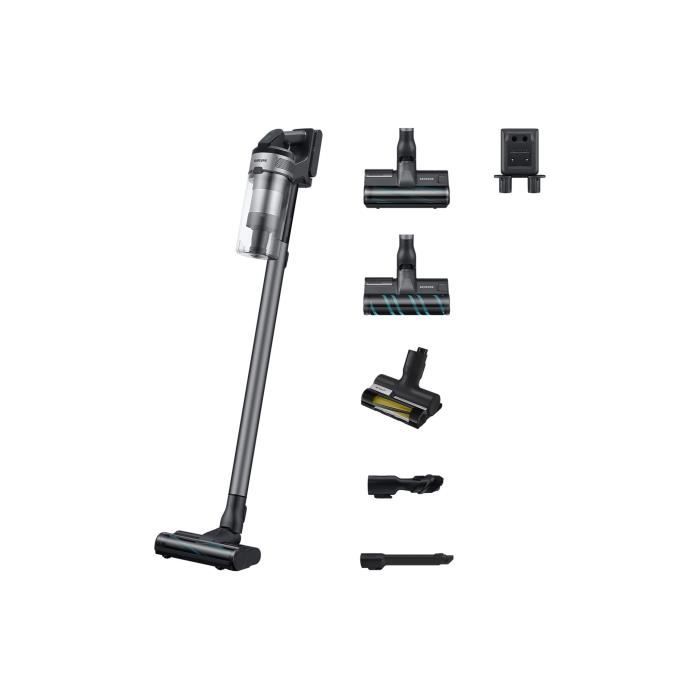 SAMSUNG Jet 75E Complete VS20B75CR5 - Scopa senza fili - Potenza 200 AW - Autonomia 60 min - Stazione a muro - 3 spazzole