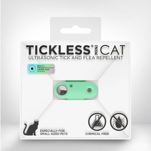 Repellente per gatti ad ultrasuoni - TICKLESS MINI CAT - Protezione contro zecche e pulci - Mentha Green