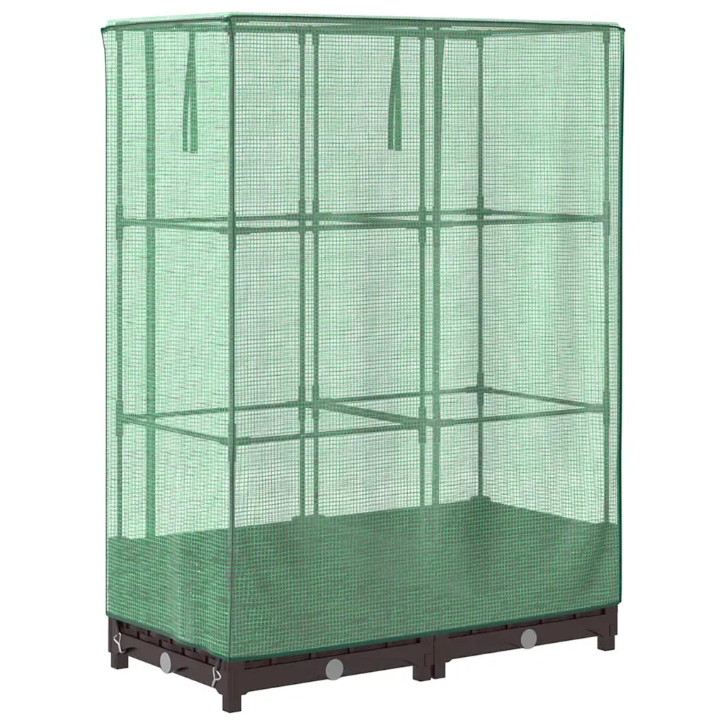 Letto Rialzato con Copertura Serra Effetto Rattan 80x40x123 cm 4015796
