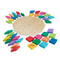 Puzzle mandala in legno Fisher-Price-Puzzle con motivi geometrici da 40 pezzi HXT94