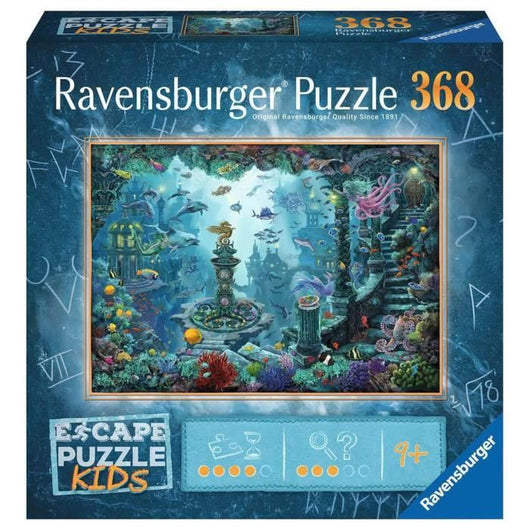 Puzzle di fuga per bambini Nel regno sottomarino, puzzle da 368 pezzi, Des 9, 13395, Ravensburger