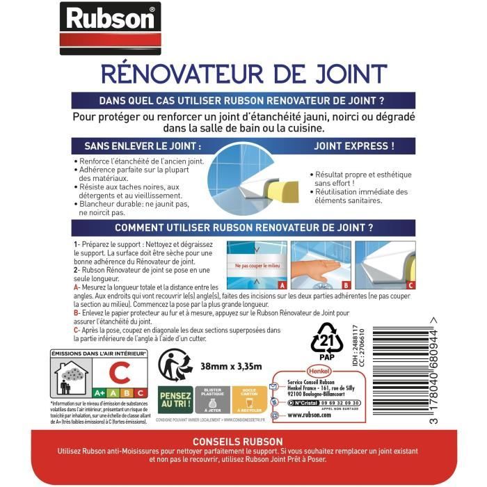 Prodotti SDB Healthy Rénov'Joint Service - RUBSON - Rotolo - 38mmx3,35m