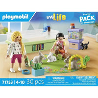 PLAYMOBIL 71753 Negozio di animali con recinto per conigli, La mia vita, Cura degli animali, 30 pezzi, dai 4 anni in su