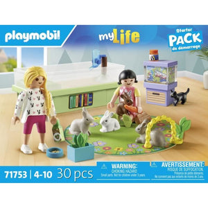 PLAYMOBIL 71753 Negozio di animali con recinto per conigli, La mia vita, Cura degli animali, 30 pezzi, dai 4 anni in su